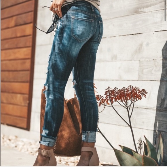 LAST ONEKanCan Distressed Perfect Fit Skinny Jeans - Picture 4 of 6